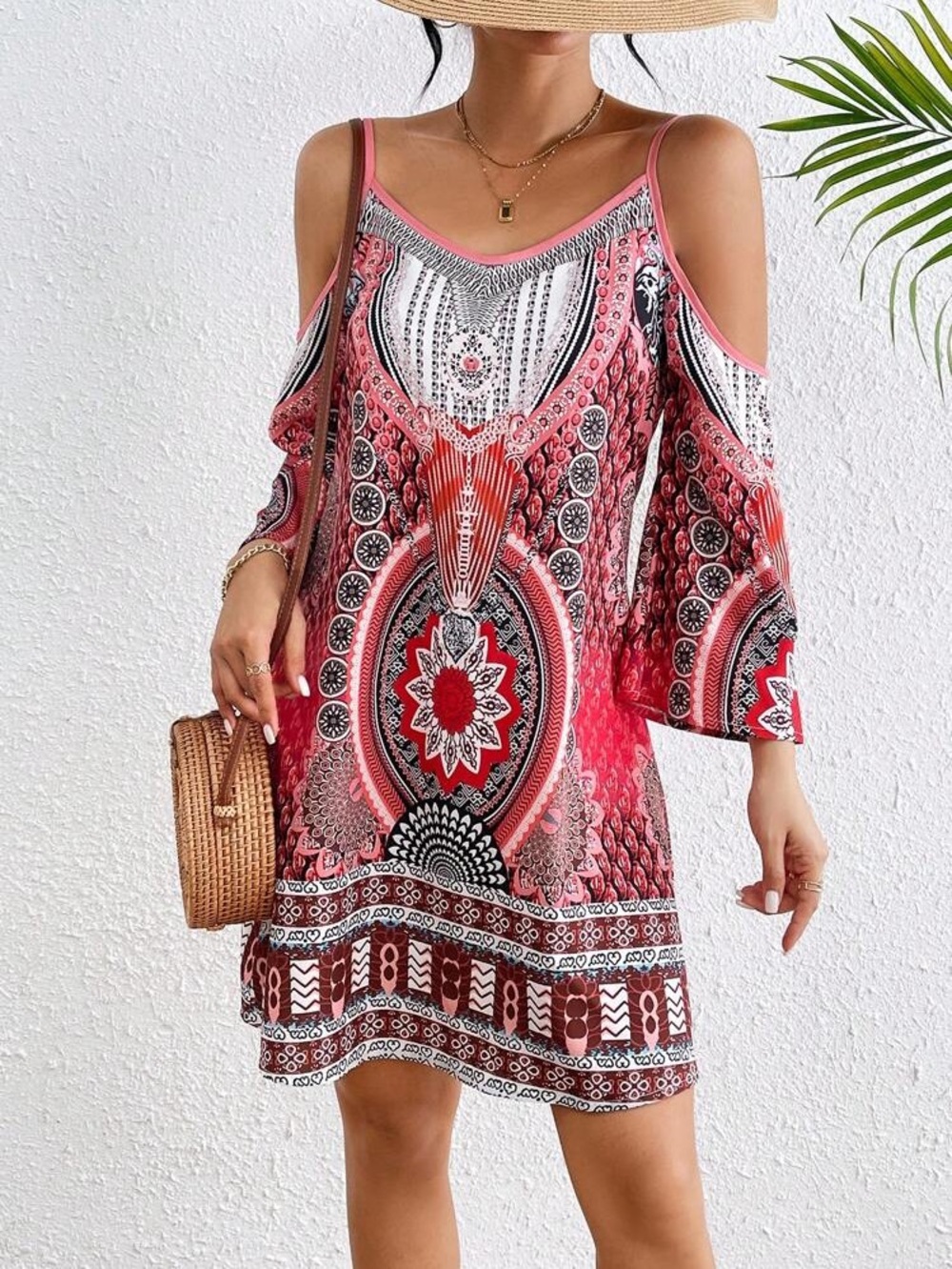 Bohemian tribal print dress
